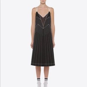 Valentino Black Ivory Stripes A-Line Cocktail Dress